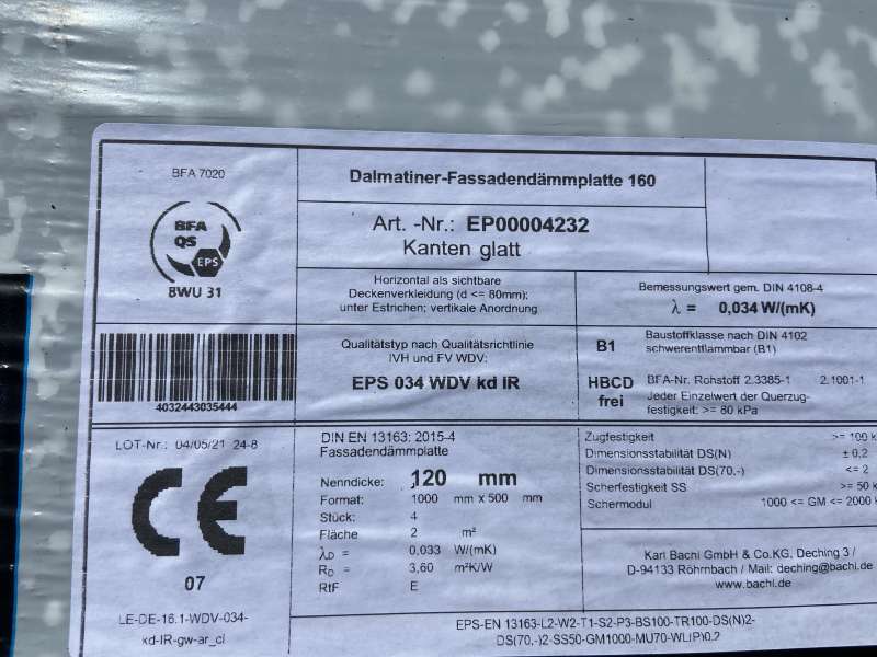 BAU.DE / BAU-Forum: 1. Bild zu Frage "EPS Fassadendämmplatten: Lagerzeit nach Produktion? Direkt verarbeiten oder warten?" im BAU-Forum "Außenwände und Fassaden" BAU.DE / BAU-Forum: 1. Bild zu Frage "EPS Fassadendämmplatten: Lagerzeit nach Produktion? Direkt verarbeiten oder warten?" im BAU-Forum "Außenwände und Fassaden"