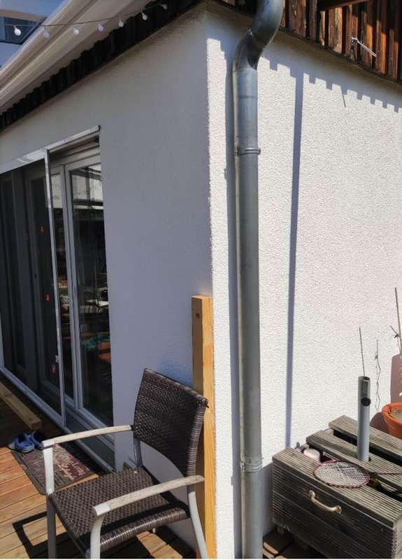 BAU.DE / BAU-Forum: 1. Bild zu Frage "Terrassenüberdachung: Senkrechte Balken anbringen – Sichere Befestigung an gedämmter Außenwand?" im BAU-Forum "Außenwände und Fassaden" BAU.DE / BAU-Forum: 1. Bild zu Frage "Terrassenüberdachung: Senkrechte Balken anbringen – Sichere Befestigung an gedämmter Außenwand?" im BAU-Forum "Außenwände und Fassaden"