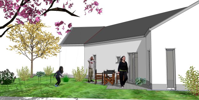 Bild von Helmuth Plecker - Titel: Ein kleiner gemütlicher Garten hinter jedem Bungalow Bild von Helmuth Plecker - Titel: Ein kleiner gemütlicher Garten hinter jedem Bungalow