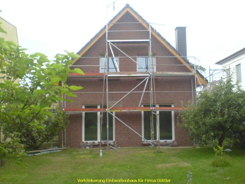 Bild: Verklinkerung eines Einfamielienhauses (für Firma Güttler)