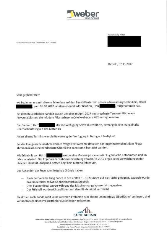 BAU.DE / BAU-Forum: 5. Bild zu Frage "Naturstein-Terrasse mit WeberMix 682: Erfahrungen, Probleme & Lösungen bei Reklamationen?" im BAU-Forum "Balkon und Terrasse" BAU.DE / BAU-Forum: 5. Bild zu Frage "Naturstein-Terrasse mit WeberMix 682: Erfahrungen, Probleme & Lösungen bei Reklamationen?" im BAU-Forum "Balkon und Terrasse"
